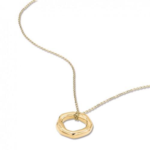 Collar Calvin Klein 35001016 Fluid Forms dorado mujer con colgante