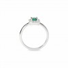 Mabina 523532 rhodium silver ring with lab-grown diamonds and emerald