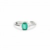 Mabina 523532 rhodium silver ring with lab-grown diamonds and emerald