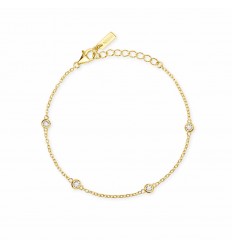 Mabina 534178 gold-plated silver bracelet with lab-grown diamonds 16-19 cm