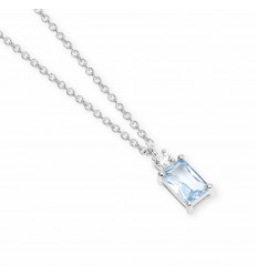 Colgante Mabina 553929 plata rodio con topacio azul y diamante lab-grown