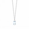 Mabina 553929 rhodium silver pendant with blue topaz and lab-grown diamond