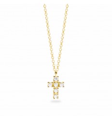 Penjoll Mabina 553939 plata daurada creu amb diamants lab-grown