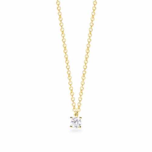 Colgante Mabina 553940 plata dorada con diamante lab-grown 0,15 ct