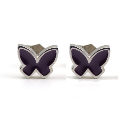 Butterfly Earrings silver puple enamel PAP904AR500