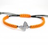 Macrame Bracelet Silver Orange Butterfly PAP001BR513