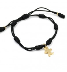 Pulsera Plata Nudos negra Inson niño Dorado IN02BR702