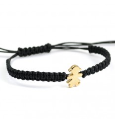 Polsera Plata Macrame negra Insona nena daurada INA01BR702