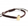 Pulsera Plata Macrame marron Insona niña dorada INA01BR703