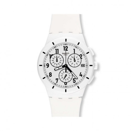 Swatch Chrono Plastic White Twice Again watch. SUSW402