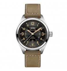 Hamilton khaki field Watch automatic day and date with leather strap. H70505833