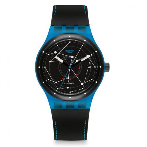 Swatch Blue Sistem SISTEM51 collection. Swatch Automatic Black Strap blue SUTS401