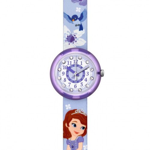 Reloj Flik Flak Disney's Princesa Sofia en color azul para niña. FLNP008