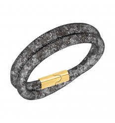 Stardust Swarovski bracelet, double black with gold plated clasp 38 cm. 5102560 
