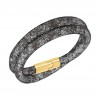 Pulsera Swarovski Stardust negro doble con cierre chapado en oro 38 cm. 5102560