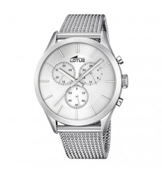 Lotus minimalist watch silver dial chronograph 45mm 18117/1