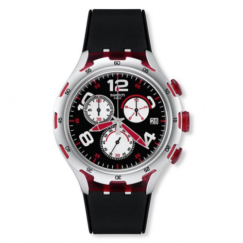 Swatch Irony xlite Red Wheel cronòmetre Swatch alumini color negre i vermell. YYS4004