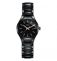 Comprar reloj Rado True, R27059162 cerámica negra índices color oro rosa