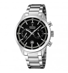 Comprar rellotge Festina cronògraf negre F16826/3 braçalet acer inoxidable