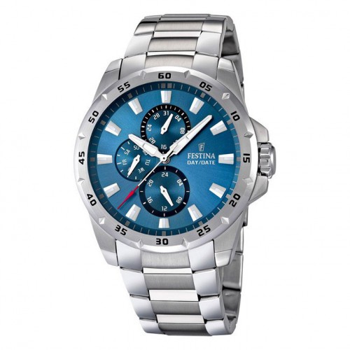 Multifunction Watch Festina Men's F16662/2 color blue stainless steel