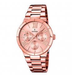 Festina watch women rose gold plated stainless steel F16718/2