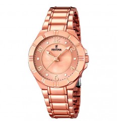 Festina woman watch F16728/1 pink plated stainless steel diameter 34 mm