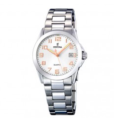 Watch F16377/3 Festina classic woman with rose gold plated numbers