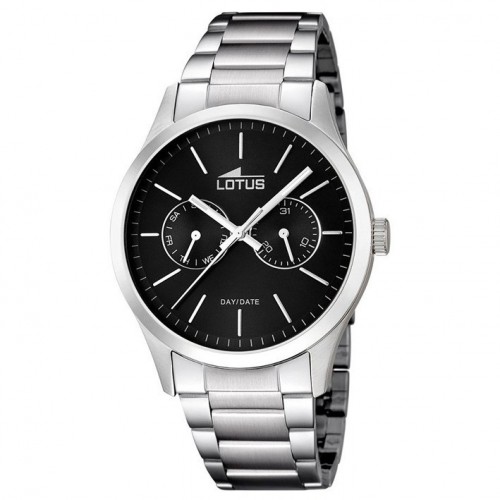 Lotus watch multifunction black dial 15954/3 stainless steel bracelet