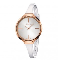 Lively watch Calvin Klein women PVD pink gold silver dial K4U236K6