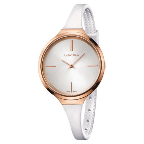 Rellotge Lively Calvin Klein dona PVD or rosa esfera platejada K4U236K6