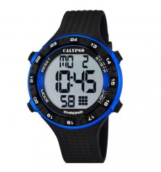 Calypso digital watch man K5663/2 black and blue diameter 50 mm