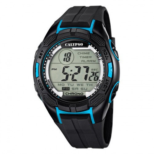 Digital watch man Calypso black and blue diameter 46 mm K5627/2