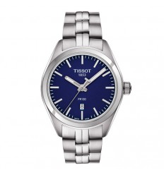 Woman blue watch sphere model Tissot PR 100 T1012101104100 steel bracelet