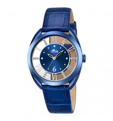 Reloj Lotus Trendy fondo transparente correa piel azul 18253/2 