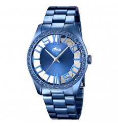 Trendy Lotus transparent background blue watch diameter 38 mm 18251/1