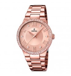 Woman Festina Mademoiselle F16721/2 rose gold plated zircons and pink sphere