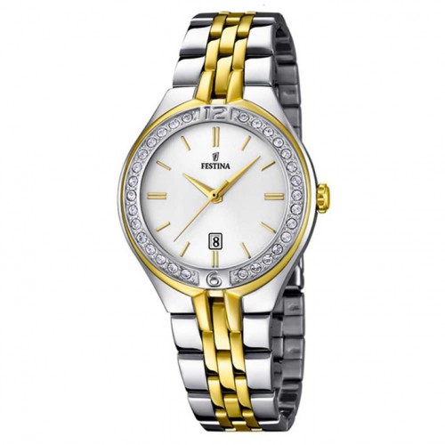 Festina Ladies stainless steel yellow gold plated F16868/1