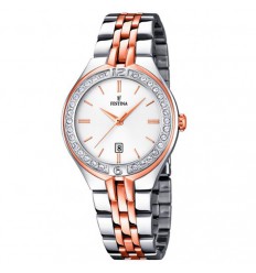 Watch Festina F16868/2 steel bracelet and rose gold plated