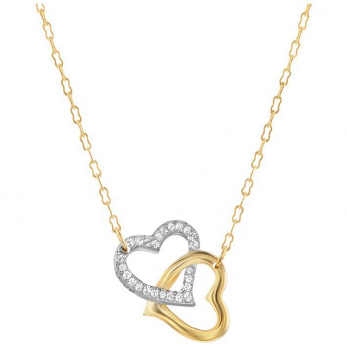  Match Necklace hearts yellow gold plated Swarovski 1062708