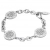 Lotus Style stainless steel bracelet with three pendants and stones LS1751-2/1