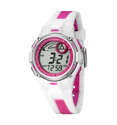 Reloj blanco y rosa digital Calypso para niña o mujer K5558/2
