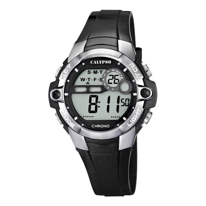 Calypso digital watch K5617/6 black colored rubber strap 40 mm
