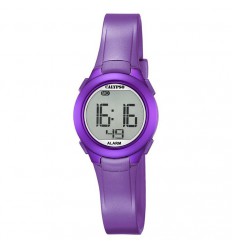 Woman or girl digital watch rubber strap Calypso in purple K5677/2