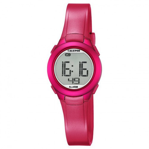 Rellotge Calypso en color rosa dona o nena digital corretja cautxú K5677/4