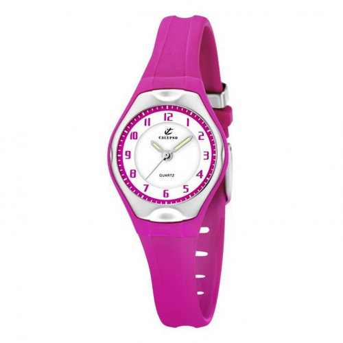 Calypso dona K5163/K rellotge diàmetre 34 mm corretja cautxú color rosa