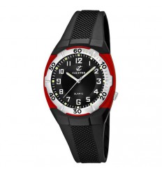 Rellotge Calypso per nen o dona cautxú negre caixa color vermell K5215/4