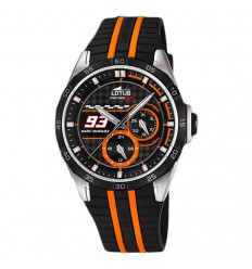 Lotus multifunction watch 18259/1 Marc Marquez collection black and orange sphere