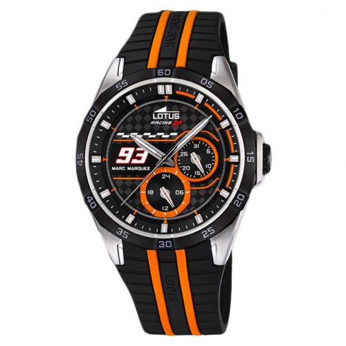 Lotus multifunction watch 18259/1 Marc Marquez collection black and orange sphere