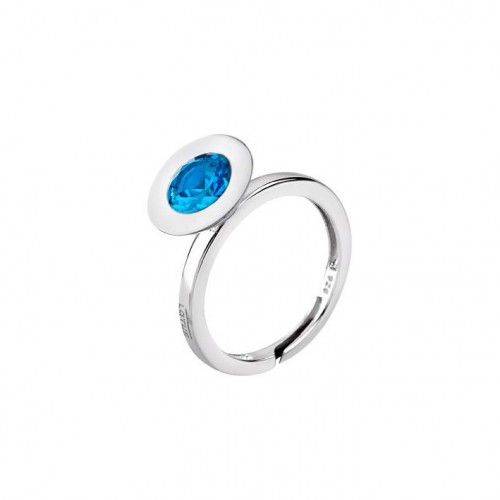 Anillo Lotus Silver Together LP1703-3/5 piedra central color aguamarina