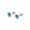 Together Lotus Silver earrings blue stones aquamarine LP1702-4/5
